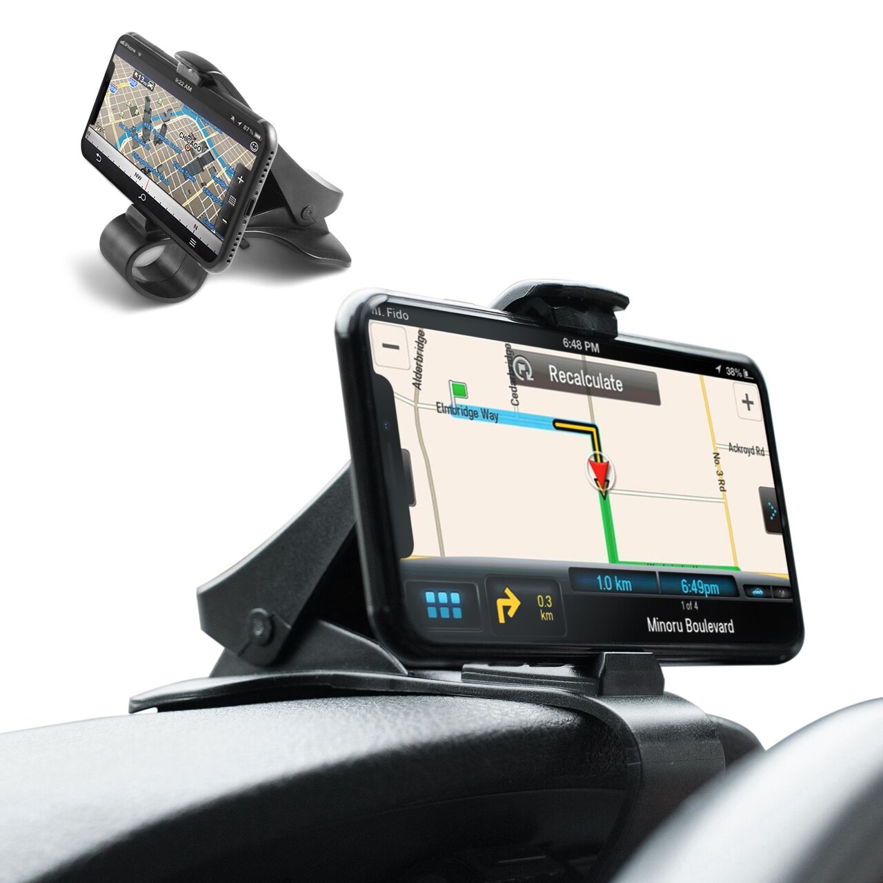 Car Phone Holder Mount for Car Dashboard Dash HUD, Cell Phone Clip for iPhone 12 11 Pro Max XS XR Mini Samsung Galaxy Mobile